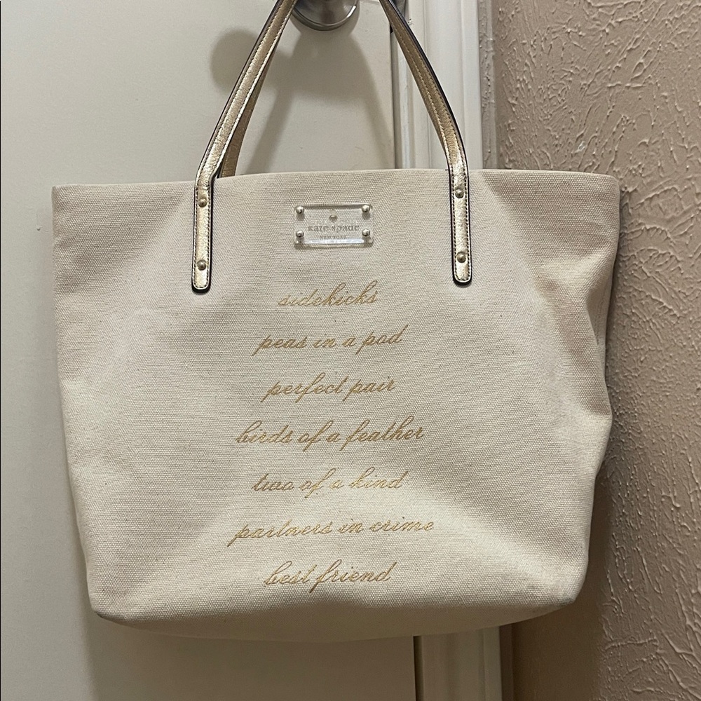 Kate Spade Creamy Tote with Gold Accents